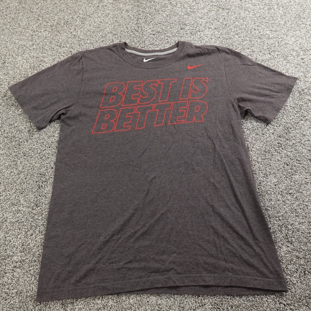 Nike Shirt Mens Large Gray Heather Logo Swoosh Short Sleeve Casual Athletic Tee